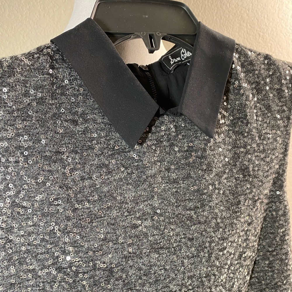 Sam Edelman Sequined Sleevless Collared Top Xs - image 2